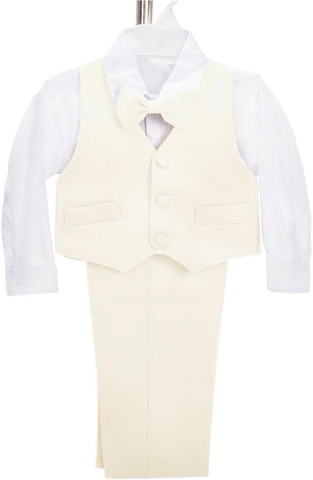 Dressy Daisy Baby Toddler Boy 5 Pcs Set Formal Tuxedo Suits No Tail Wedding - Image 3
