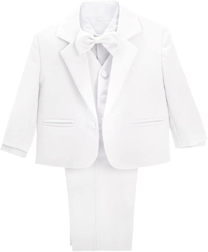 Dressy Daisy Baby Toddler Boy 5 Pcs Set Formal Tuxedo Suits No Tail Wedding by DressyDaisy