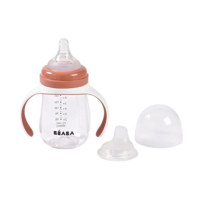 BEABA 2-in-1 Baby Bottle to Transition Sippy Cup, No Spill Sippy Cup, Includes by BEABAUSA