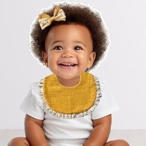 Baby Girl Gift Set, Muslin BoHo Bib - Image 9