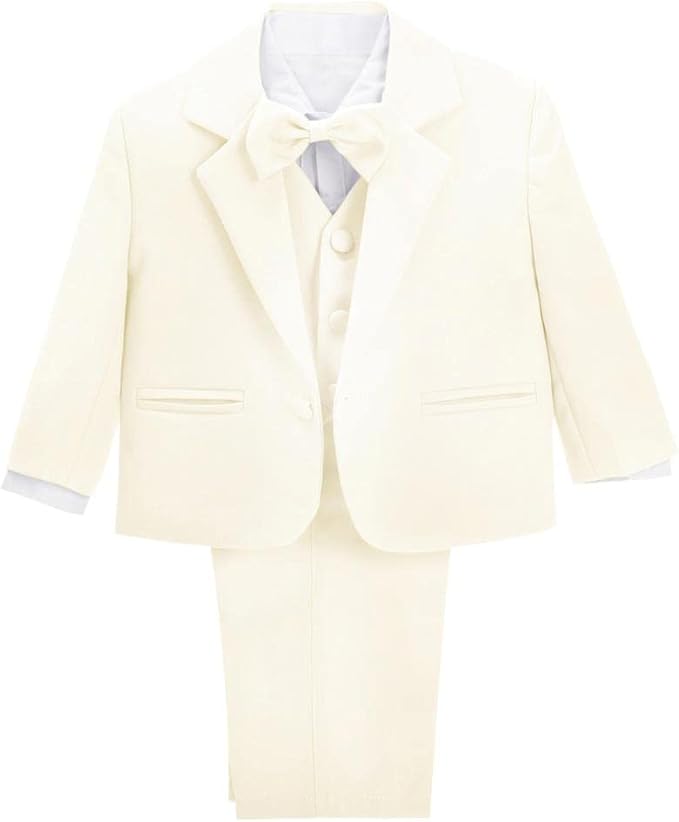 Dressy Daisy Baby Toddler Boy 5 Pcs Set Formal Tuxedo Suits No Tail Wedding by DressyDaisy
