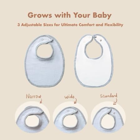 8-Pack Cotton Baby Drool Bibs - Image 2