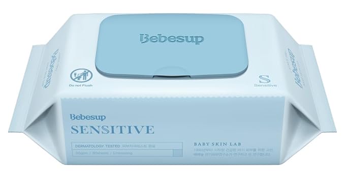 BEBESUP-Korea’s #1 Sensitive Baby Wipes -Hypoallergenic Water-based Unscented by BEBESUP