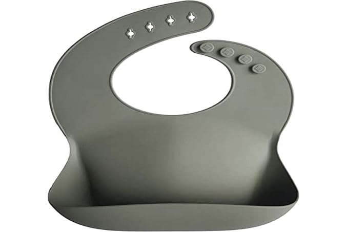 mushie Silicone Baby Bib | Adjustable Fit Waterproof Bibs - Image 4