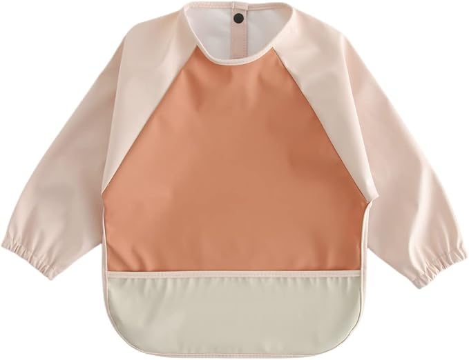 GZMM Waterproof Baby Bibs, Infant Toddler Long Sleeve Feeding Bib by GZMM