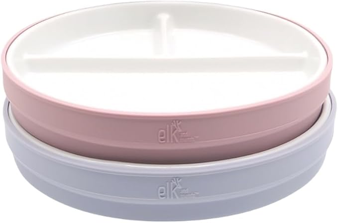 Elk and Friends Kids 7.8” Porcelain Divided Plates by ElkandFriends