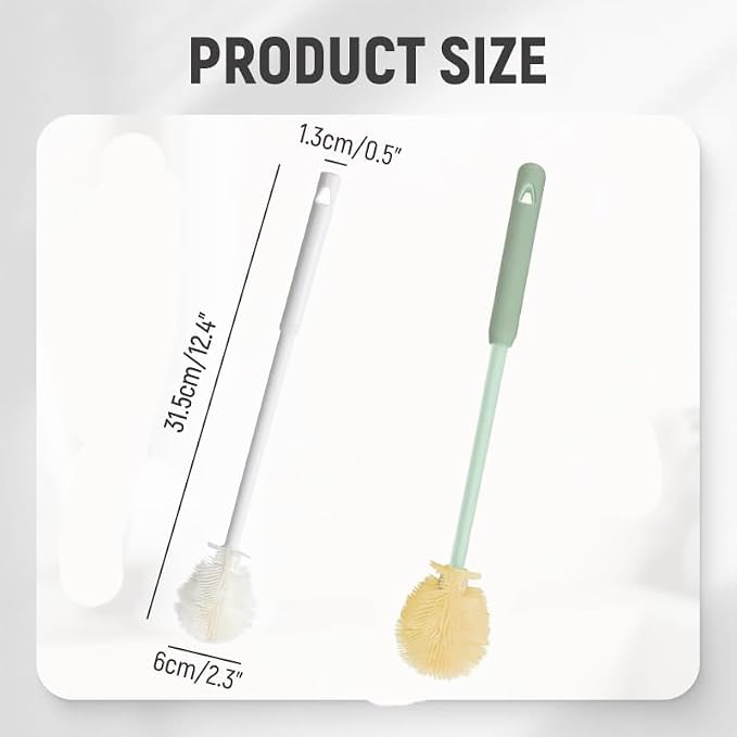3Pcs 360° Flexible Silicone Bottle Brush - Image 3