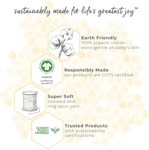 Burt's Bees Baby Unisex Newborn Essentials 100% Organic Cotton Beekeeper - Image 6