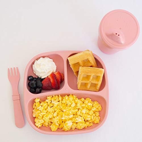 Re-play 3x3 Divided Toddler Plates and Utensils Set - Image 8
