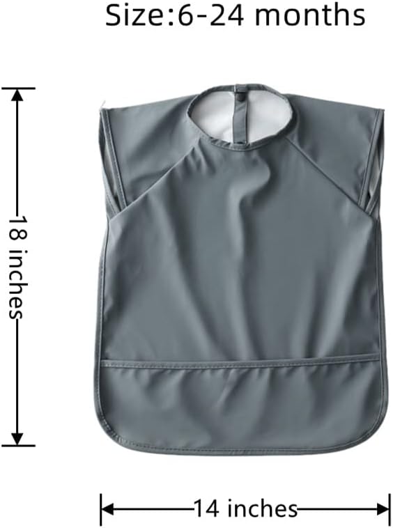 GZMM Waterproof Baby Bibs, Infant Toddler Extra Cover Feeding Bib - Image 2