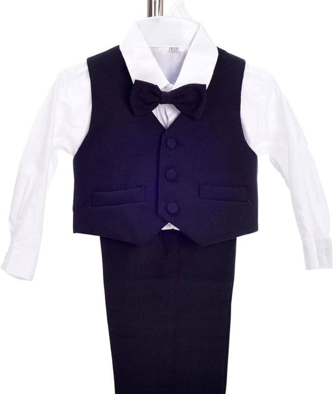 Dressy Daisy Baby Toddler Boy 5 Pcs Set Formal Tuxedo Suits No Tail Wedding - Image 3