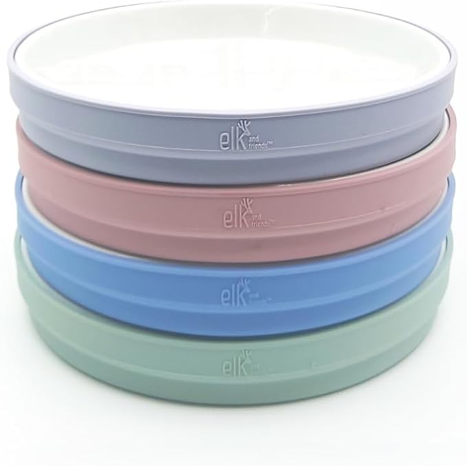 Elk and Friends Kids 7.8” Porcelain White Plates by ElkandFriends