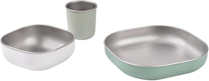 BEABA Stainless Steel Meal Set | Microwave and Oven Safe | Baby Plates Baby - Image 6