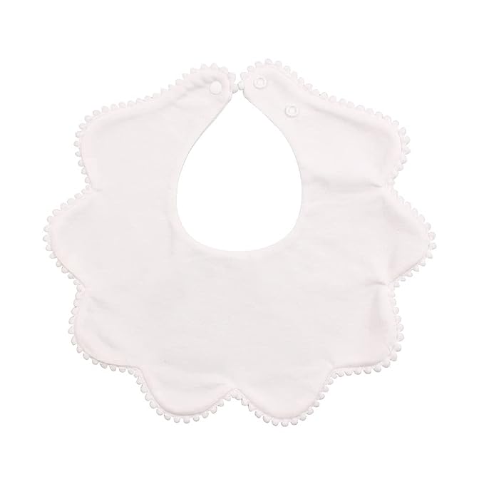 JANGANNSA 3 PCS White Flower Baby Bibs Infant Burp Clothes - Image 2