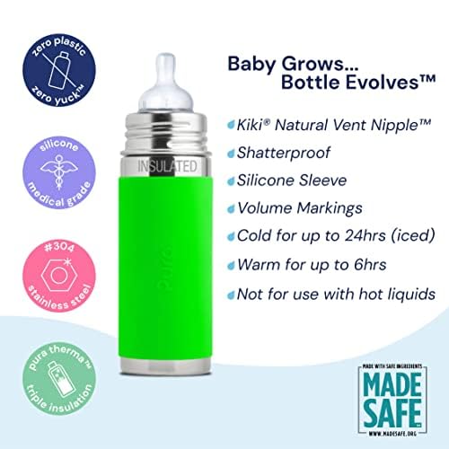 Pura Kiki 7oz Stainless Steel Insulated Infant Bottle – Includes Silicone - Image 3