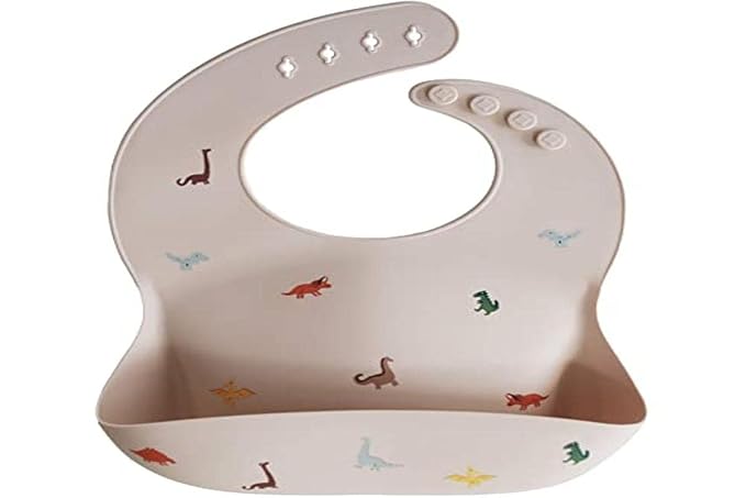 mushie Silicone Baby Bib | Adjustable Fit Waterproof Bibs - Image 4