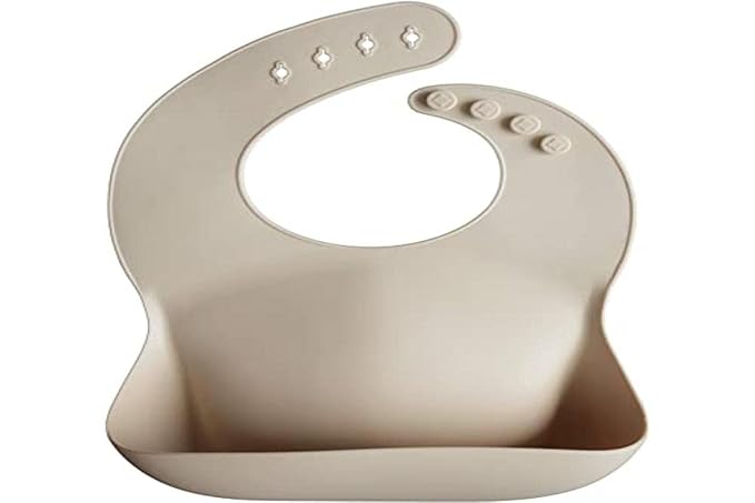 mushie Silicone Baby Bib | Adjustable Fit Waterproof Bibs - Image 4