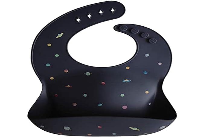 mushie Silicone Baby Bib | Adjustable Fit Waterproof Bibs - Image 4