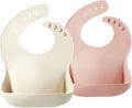 PandaEar 2 Pack Silicone Baby Bibs by PandaEar