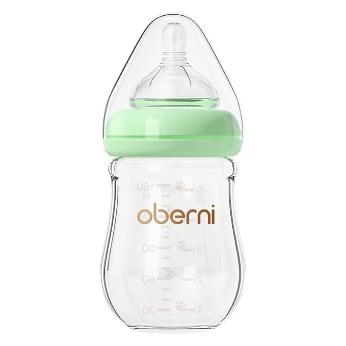 Glass Baby Bottles, Anti Colic Breastfeeding Bottle by oberni
