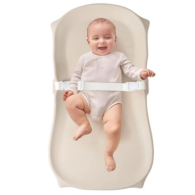 Baby Changing Pad Wipeable & Waterproof, Soft & Non-Slip Adjustable Safety Belt - Image 2