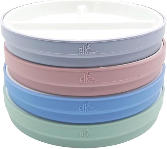 Elk and Friends Kids 6.7” Porcelain Divided Plates by ElkandFriends