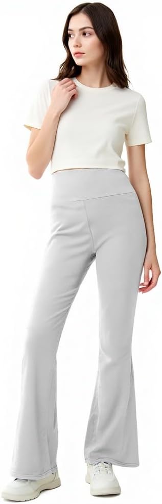 High Waist Yoga Pants, Maternity Bootcut Leggings, Cotton Blend Spandex - Image 5