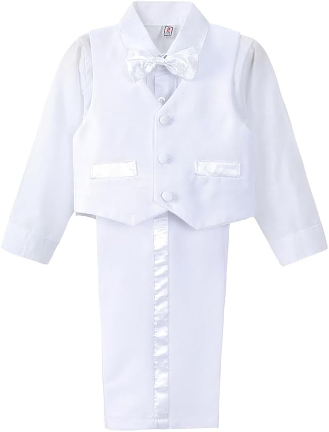 Dressy Daisy Baby Toddler Boy 5 Pcs Set Formal Tuxedo Suits No Tail Wedding - Image 3