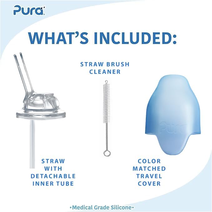 Pura Kiki 11oz/325ml Stainless Steel Straw Bottle w/Sleeve, 100% Plastic-Free - Image 2