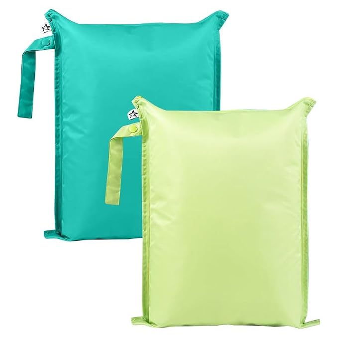 Tiny Twinkle Wet Dry Bag – 2 Pack Reusable Waterproof & Mess Proof Wet Bags by TinyTwinkle