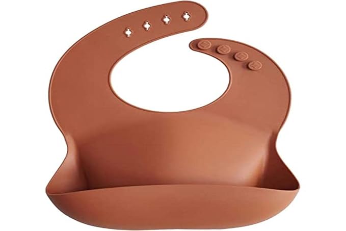 mushie Silicone Baby Bib | Adjustable Fit Waterproof Bibs - Image 4