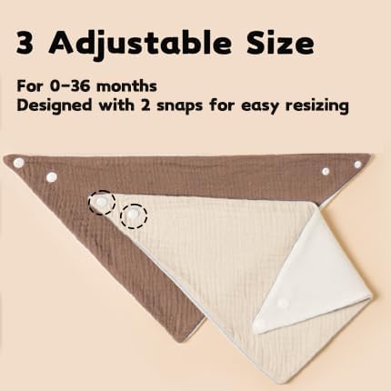Susurration Muslin Baby Drool Bibs 6Pack Soft Triangular Adjustable Baby - Image 5