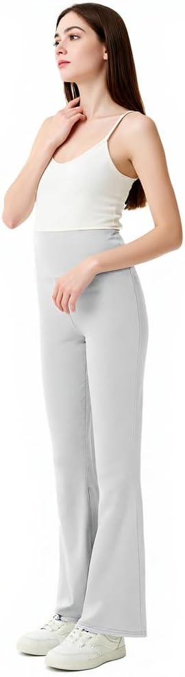 High Waist Yoga Pants, Maternity Bootcut Leggings, Cotton Blend Spandex - Image 9