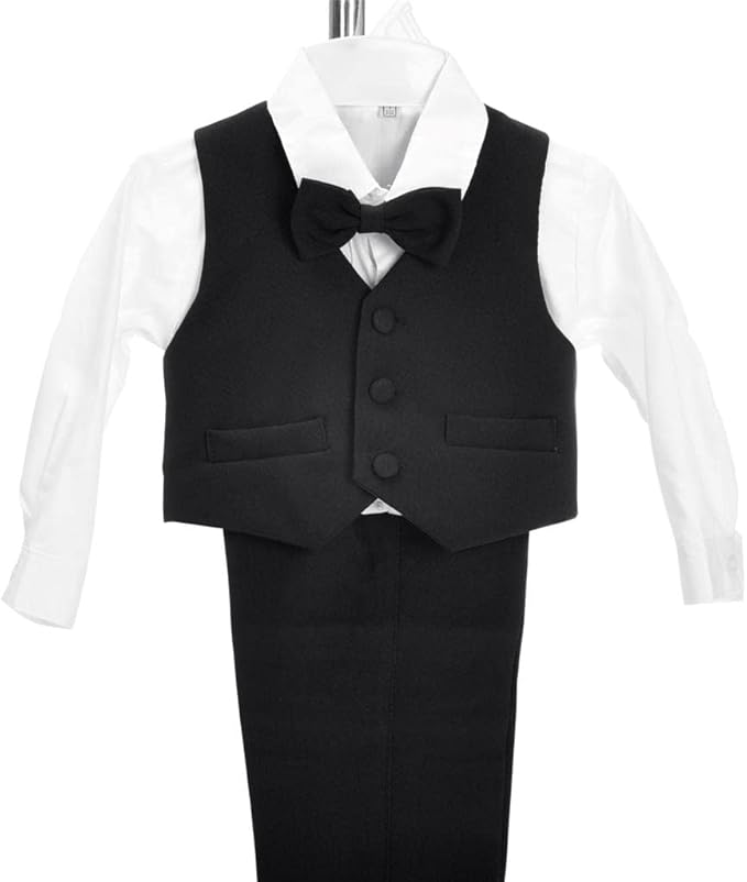 Dressy Daisy Baby Toddler Boy 5 Pcs Set Formal Tuxedo Suits No Tail Wedding - Image 3