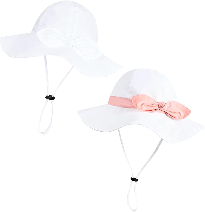 Baby Girl Sun Hat with UPF 50+ Outdoor Adjustable Beach Hat with Wide Brim by DANMY