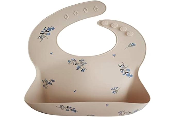 mushie Silicone Baby Bib | Adjustable Fit Waterproof Bibs - Image 4