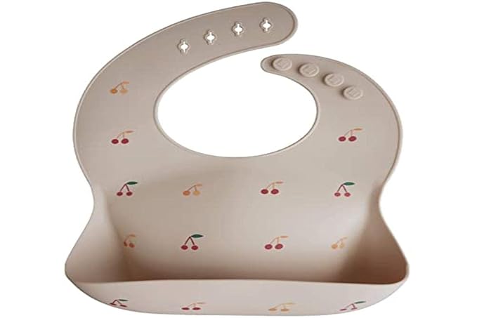mushie Silicone Baby Bib | Adjustable Fit Waterproof Bibs - Image 4