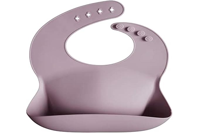 mushie Silicone Baby Bib | Adjustable Fit Waterproof Bibs - Image 4