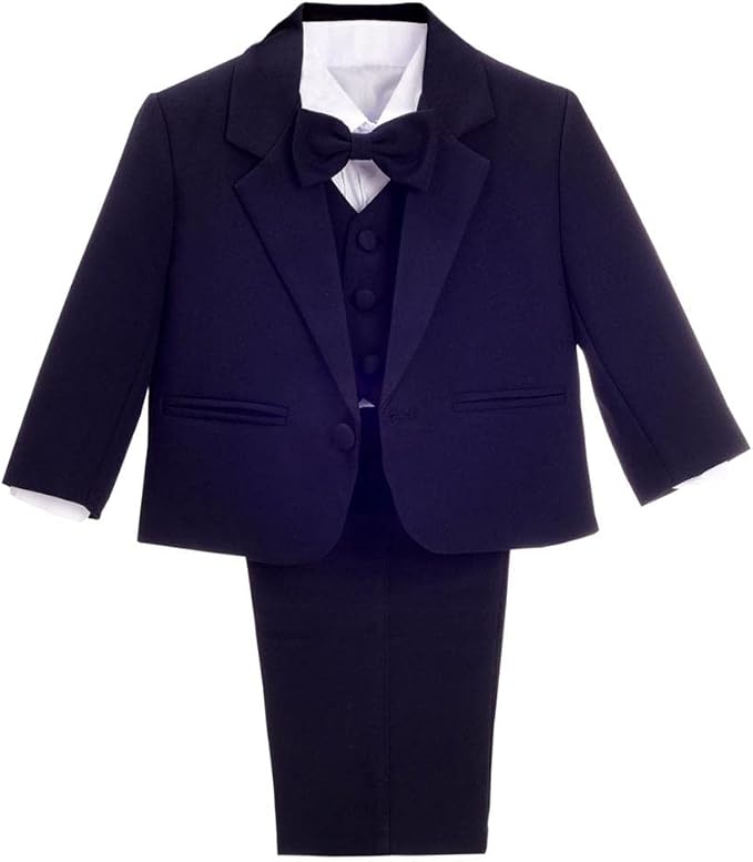 Dressy Daisy Baby Toddler Boy 5 Pcs Set Formal Tuxedo Suits No Tail Wedding by DressyDaisy
