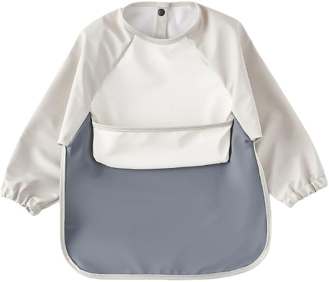 GZMM Waterproof Baby Bibs, Infant Toddler Long Sleeve Feeding Bib by GZMM