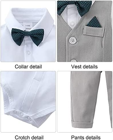 DISAUR Baby Boy Clothes Toddler Boy Outfits 4PCS Gentleman Dress - Image 4