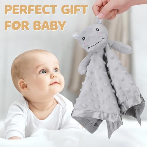 Pro Goleem Hippo Loveys for Babies, Soft Security Blanket Baby Snuggle Toy - Image 3