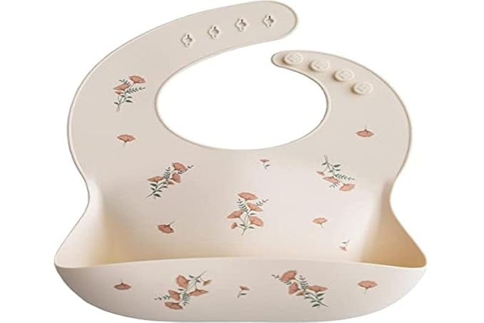 mushie Silicone Baby Bib | Adjustable Fit Waterproof Bibs - Image 4