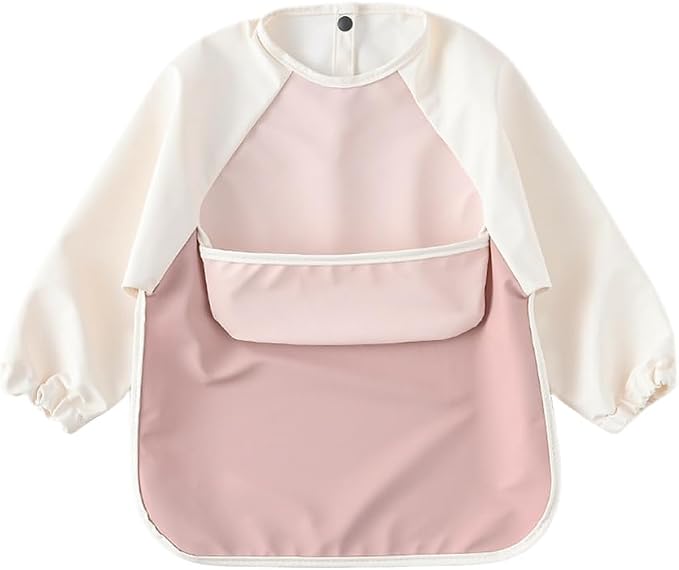 GZMM Waterproof Baby Bibs, Infant Toddler Long Sleeve Feeding Bib by GZMM