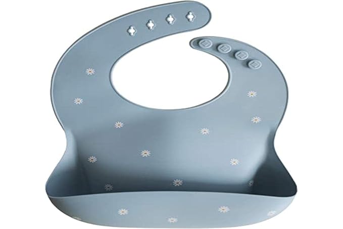 mushie Silicone Baby Bib | Adjustable Fit Waterproof Bibs - Image 4