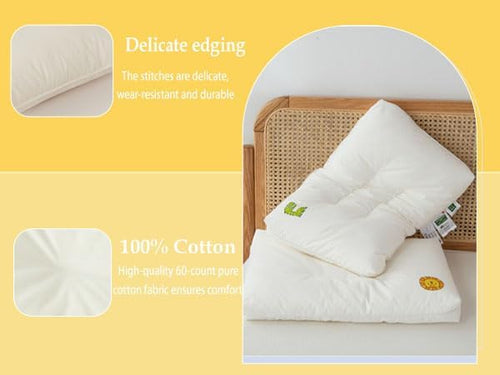 100% Cotton Kids Pillow-14 x 22" Machine Washable Soft and Breathable Youth - Image 2