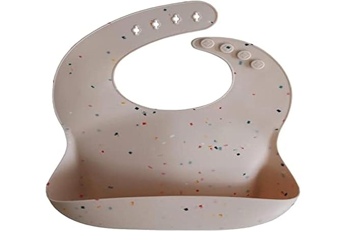 mushie Silicone Baby Bib | Adjustable Fit Waterproof Bibs - Image 4
