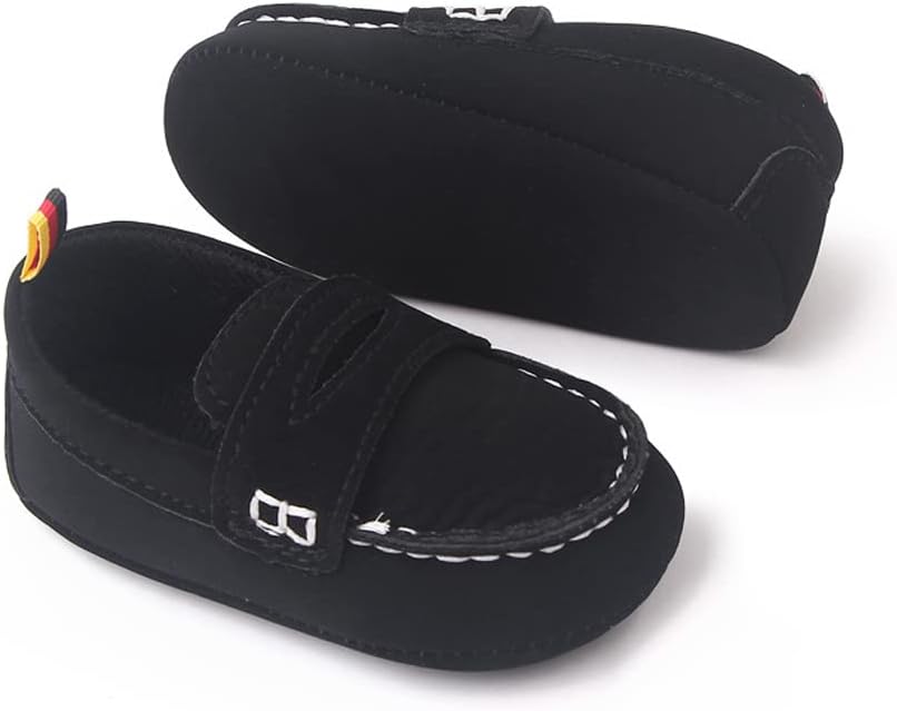 LONSOEN Baby Girls Boys Loafers Prewalker Dress Crib Shoes - Image 5
