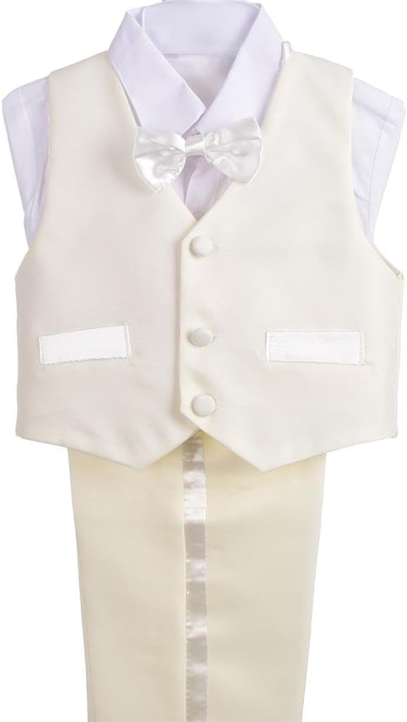 Dressy Daisy Baby Toddler Boy 5 Pcs Set Formal Tuxedo Suits No Tail Wedding - Image 3