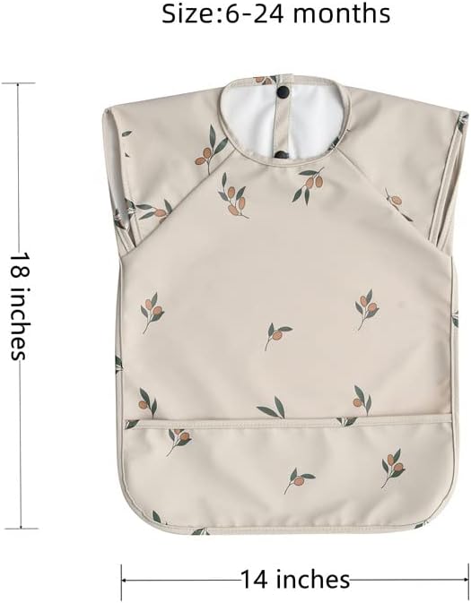 GZMM Waterproof Baby Bibs, Infant Toddler Extra Cover Feeding Bib - Image 2
